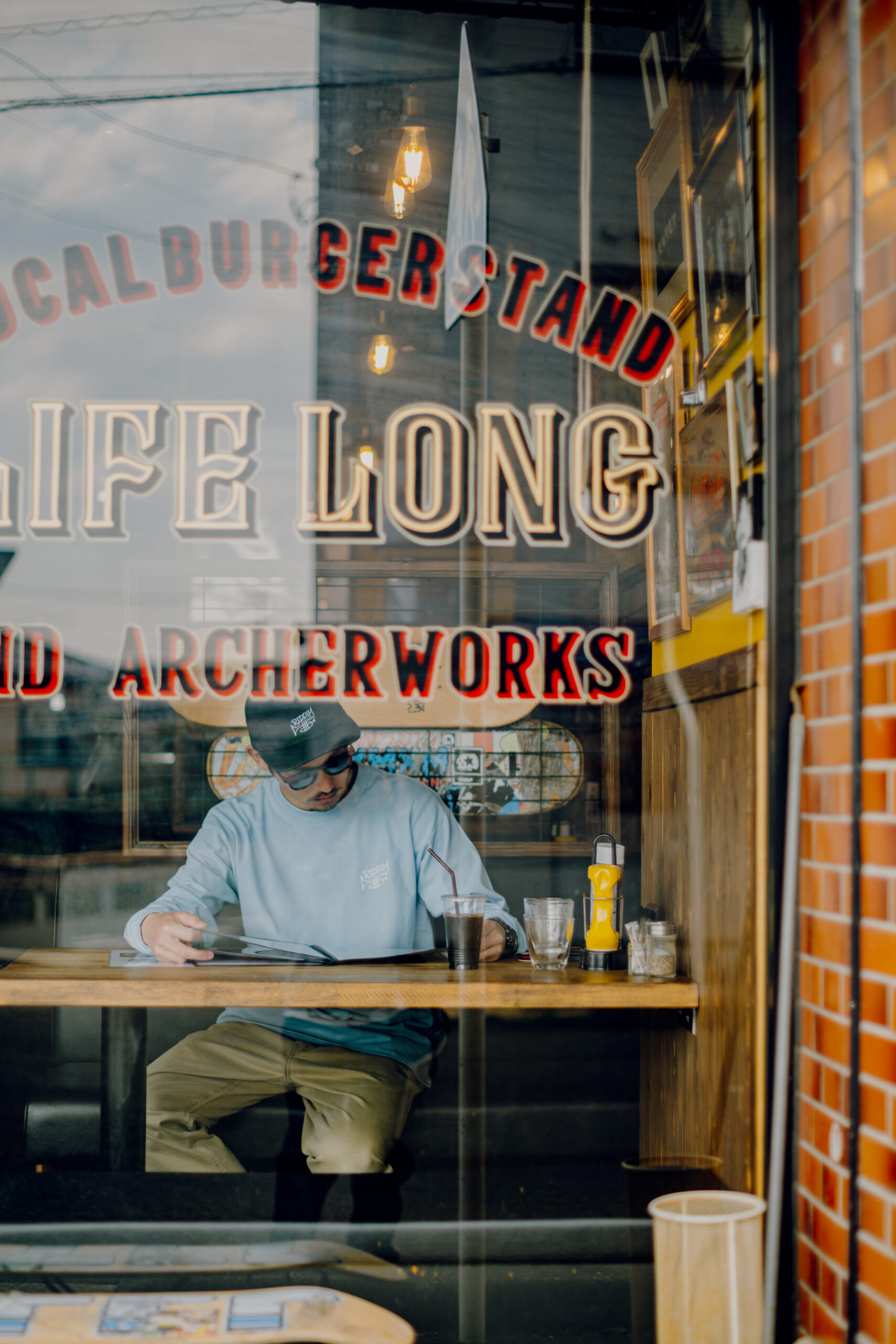 ライフロング　バーガーショップ　RIDDIM CLOTHING ロンT ストリートファッション